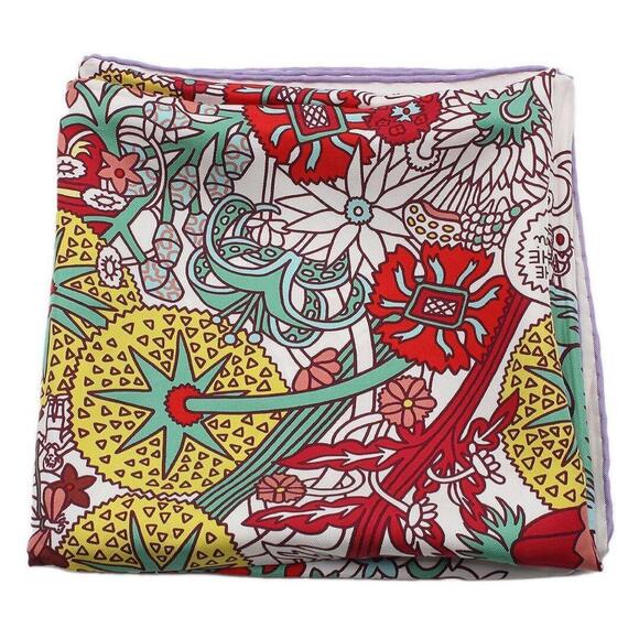 Hermès Carré 90 Cachet-cachet Fleurie Silk Scarf - Picture 2 of 10